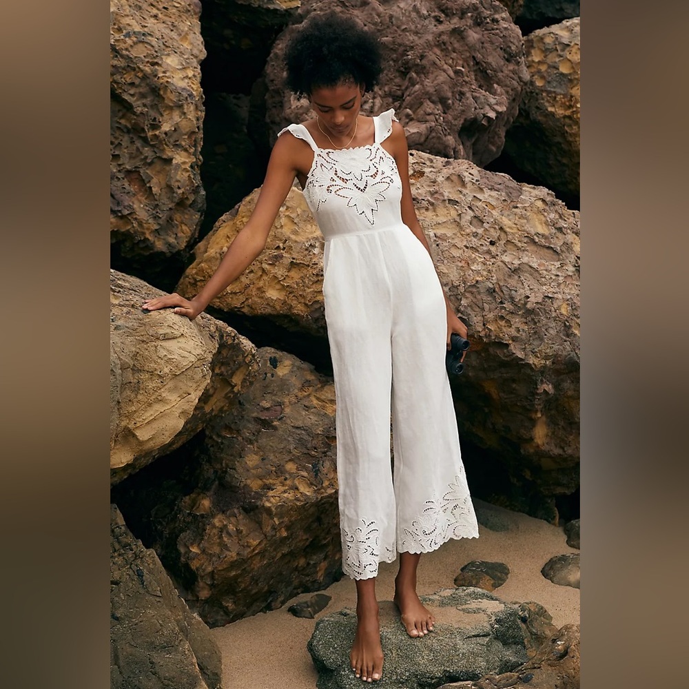 By Anthropologie Eyelet Jumpsuit